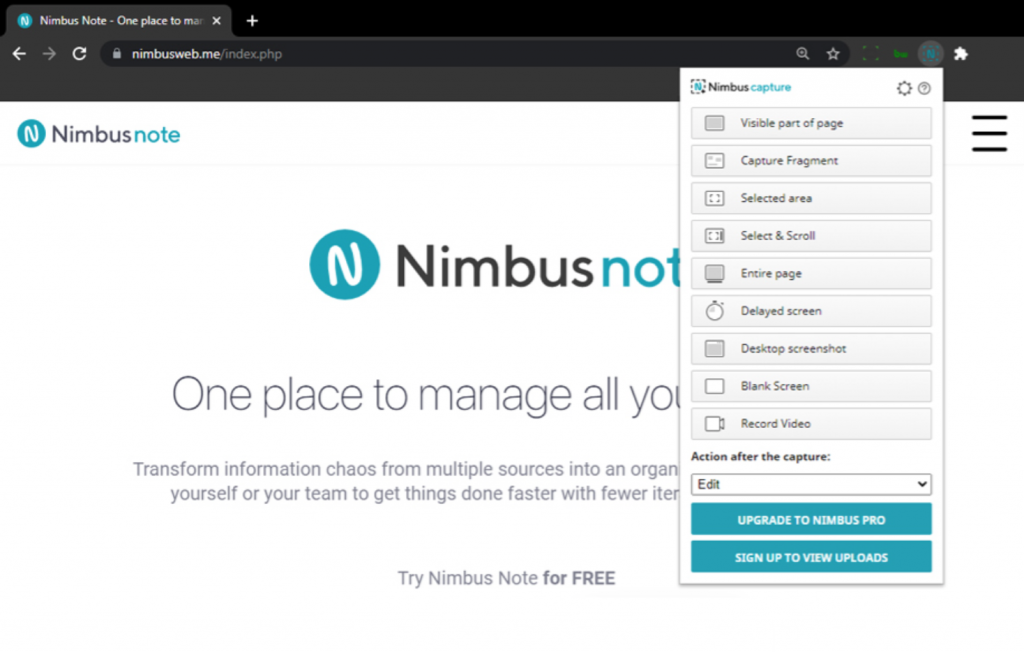 Nimbus - Screenshot & Screen Video Recorder Chrome Extension